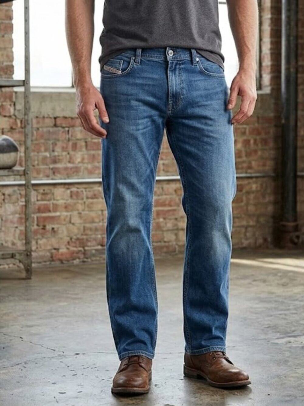 Diesel Busky Wash 00796 Men's Relaxed Straight Jeans 38x32 Blue